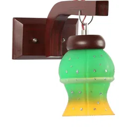 Somil Premium Designer Glass Wall / Night Lamp Elegant & Stylish Dcor Accent for Modern Interiors, color- Green, Yellow, Size:- 16.5 X 26.5 X 27.5 CM-image-31