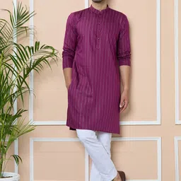 See Designs Men Striped Thread Work Kurta-picture-39