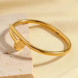 JEWILLEY Gold-Plated Stainless Steel Antique Anti Tarnish Bangle-Style Bracelet-picture-26