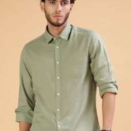 V-Mart Men Solid Spread Collar Cotton Casual Shirt-picture-31