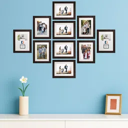 Kuber Industries Brown & White 10 Pieces Wall Photo Frames-image-30