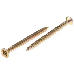 RS PRO Pozidriv Countersunk Steel Wood Screw Yellow Passivated, Zinc Plated, 3.5mm Thread, 45mm Length (Pack of 100)-image-2
