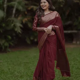 AVANTIKA FASHION Ethnic Motifs Woven Design Zari Pure Silk Banarasi Saree-picture-49