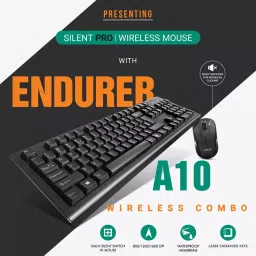 Circle Endurer A10 Wireless Keyboard and Silent Pro Mouse Combo, Black image 3