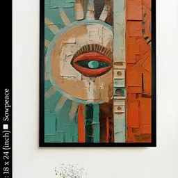 SOWPEACE Orange & Turquoise Blue 1 Piece Canvas Abstract Wall Photographs-image-9