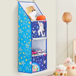 Babyhug Multipurpose Foldable Hanging Organizer Space Adventure Print - Blue-image-9