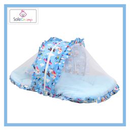 SafeChamp Skyler Jumbo Extra Large Bedding Set with Mosquito Net And Pillow - Blue-picture-28