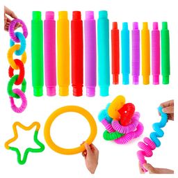 Kidology Pull & Pop Tubes Toy for Kids Imaginative Play & Stimulating Creative Colorful Pipes Learning Toddler Sensory Toys Play Connect -  Stretch -  Twist & Pop Tube (Carrot Stretch Toy - 6 Pcs)-15
