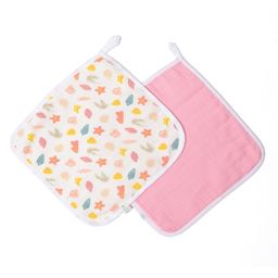 TIDY SLEEP Muslin Face/Wash Cloth-Assorted Colours-Pack of 2-42