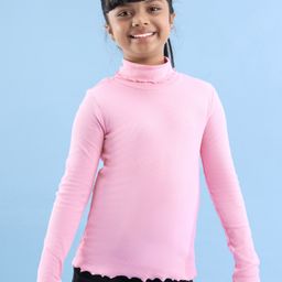 Honeyhap Premium Cotton Elastane Solid Colour Top with Bio Finish - Pink-image-61