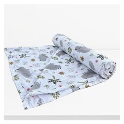 Trance Home Linen Pure Malmal Cotton Multipurpose Baby Dohar - Grey Hippo-image-62