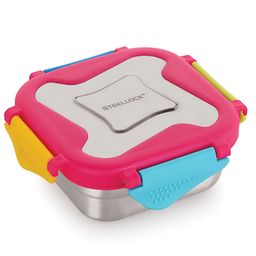 Steellock Smart Stainless Steel Tiffin Lunch Box For Kids and Adults | Airtight & Leakproof | Square Tiffin Box For School & Office With Steel Lid | Juliet360 ml-14