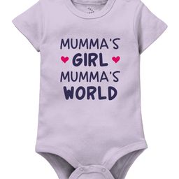 Zeezeezoo 100% Cotton Mothers Day Theme Half Sleeves Mummas Girl Mummas World Text Printed Onesie - Lilac-picture-6