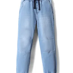Pine Kids Denim Woven Full Length Washed Jeans - Light Blue-picture-2