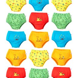 SuperBottoms Pure Cotton Knit Pack Of 15 Cute Animals Printed Briefs - Multi Colour-picture-33