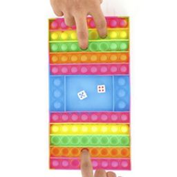 Aditi Toys Pop It Ludo Rainbow Toy, Pop It Game Board with 2 Dice, Pop It Game Glow in The Dark for Kids Above 3 Years, BIS Approved image 2