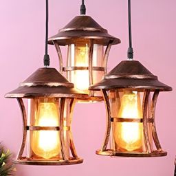 KINIS Coffee Brown & Black Abstract Shaped Ceiling Lamp-18