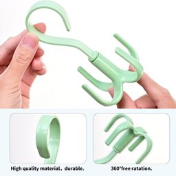 Paper Moon 4 PCS Multi-Function 360 Degree Rotatable 4 Claw Hook Hangers for Closet Organizer Clothes Hangers- Multicolor image 4