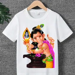 Printcomet Kids Printed Applique T-shirt-image-80