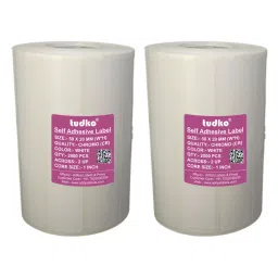 Tudko 50x20 mm 80 GSM 2 UP Self Adhesive Paper Label White (Pack of 2 Pcs)-image-50