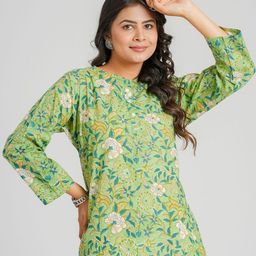 Cotton Curio Floral Printed Pure Cotton Kurti-image-19