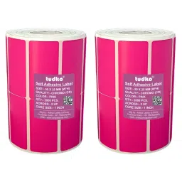 Tudko 50x25 mm 80 GSM 2 UP Self Adhesive Paper Label Pink (Pack of 2 Pcs)-picture-5