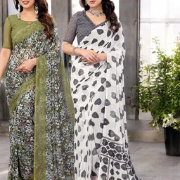 Moda Rapido Pack Of 2 Pure Georgette Saree-image-8