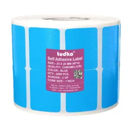 Tudko 25x20 mm 80 GSM 2 UP Self Adhesive Paper Label Blue-image-81