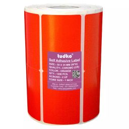 Tudko 50x35 mm 80 GSM 2 UP Self Adhesive Paper Label Orange-image-114