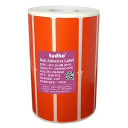 Tudko 50x20 mm 80 GSM 2 UP Self Adhesive Paper Label Orange-picture-15
