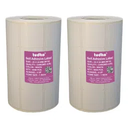Tudko 25x25 mm 80 GSM 4 UP Self Adhesive Paper Label White (Pack of 2 Pcs)-image-99