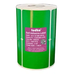 Tudko 38x38 mm 80 GSM 2 UP Self Adhesive Paper Label Green-image-35
