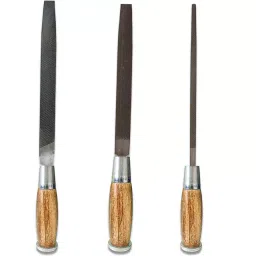AMB 10 inch (254 mm) Flat Half Round File Tool With Wooden Handle, AZWFHR10_1 (Set of 3) image 2
