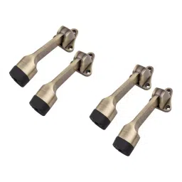 Atom 14.98 cm White Metal Brass Antique Finish Gold and Black Kickdown Door Stopper (Pack of 4)-picture-39