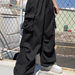 DIMPY GARMENTS Women Relaxed Loose Fit High-Rise Cargos Trousers-image-97