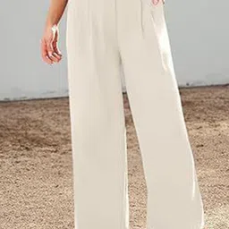 Outzidr Women Pleated Trousers-image-95