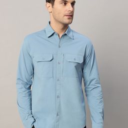 Reccy Men Long Sleeve Ventilated Breathable 4-Way Stretch Sun Protected TechFlex Cargo Shirt-image-59