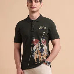 U.S. Polo Assn. Denim Co. Graphic Printed Polo Collar Pure Cotton Muscle Fit T-shirt-image-64