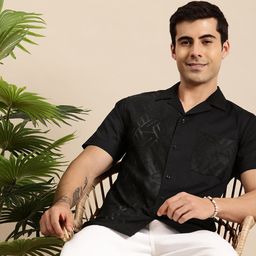 Mast & Harbour Self Designed Cuban Collar Casual Shirt-image-89