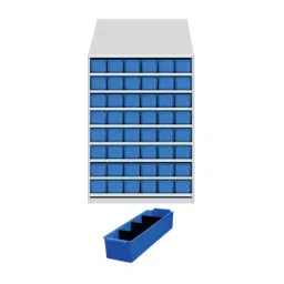 Universal UMASU18 White & Blue 9 Shelves 48 Bins Storage Rack-11