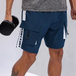 HRX by Hrithik Roshan Men Typography Printed Mid-Rise Cargo-Style Training Shorts-image-24
