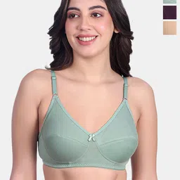 SKDREAMS Women Pack Of 3 Full Coverage Non Padded Non Wired Cotton Regular Everyday Bra-picture-7