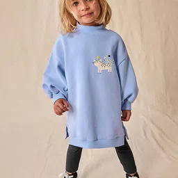 JC SPARKLE Girls Animal Printed Drop Shoulders Pure Cotton Sweatshirt With Leggings-image-43