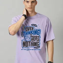 SLOWLORIS Men Typography Printed Oversized T-shirt-image-94