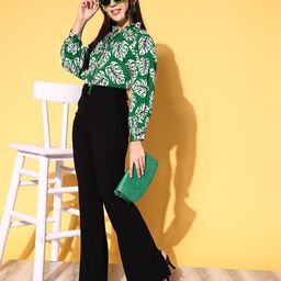 plusS Green Floral Retro Optimism Top-image-106