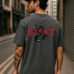 TOXA Typography Printed Drop-Shoulder Sleeves Bio Finish Oversized Casual T-shirt-image-85