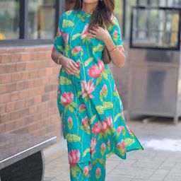 GoSriKi Women Floral Printed Regular Kurta with Palazzos-53