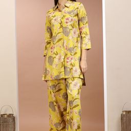 COTTON CULTURE Women Floral Printed Regular Pure Cotton Kurti with Palazzos-image-73