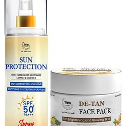 TNW The Natural Wash Skincare Combo with Sun Protection SPF 50 Spray & De Tan Pack - 150 ml-image-101