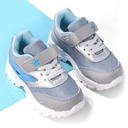 Cute Walk by Babyhug Sneakers With Velcro Closure Solid - Blue & Grey-image-3